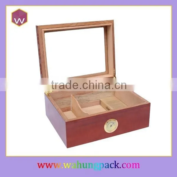 Custom Wood Cigar Humidors Box With Acrylic Clear Lid photo-2