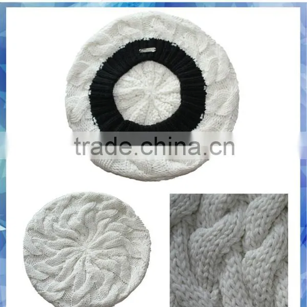 Cable Knit Beret Hat for Girls/old Girls Beret Hat/white Beret Hats
