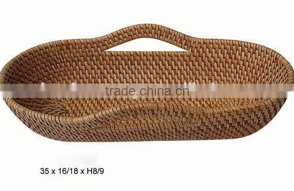 Bread Rattan Tray With Handle Vietnam Handicraft Product