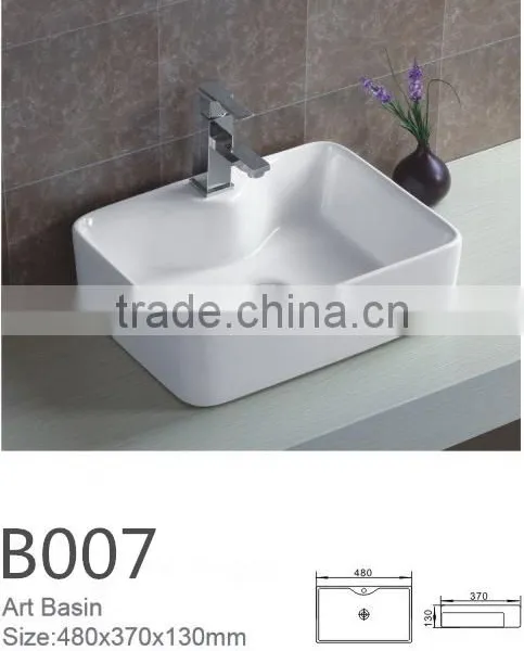 New Desigh Squre Ceramic Basin Bathroom White Square Single Hole Art Basin Hot Sale Cheap Price Wash Basin YB007 photo-2
