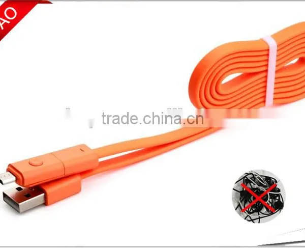 2016 High Quality 360 Degree Rotating Micro USB Charger Cable 2 in 1 Micro USB Data Cable for Android & for Iphone photo-2