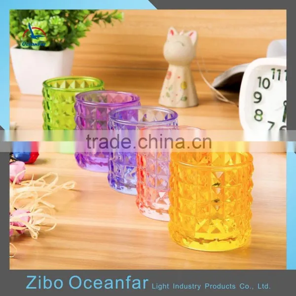 Custom Color Wholesale Glass Candle Holder Tealight Holder