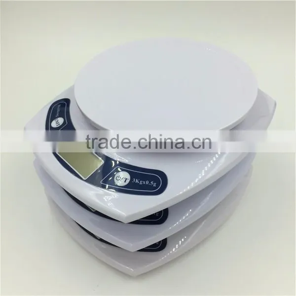 High Stable Digital Kitchen Scale With Tare and Unit Convert Function 7 or 3kg