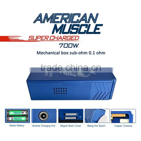 American Muscle Supercharged Dual 18650 SERIES Box Mod Mechanical Mod