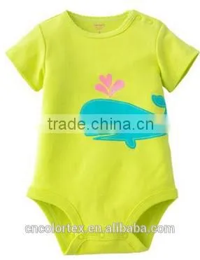 Animal Printing Unisex Short Sleeve Baby Bodysuit For Summer photo-3