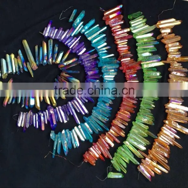 Newest Handmade Colourful Aura Quartz Crystal Necklace for Healing photo-5