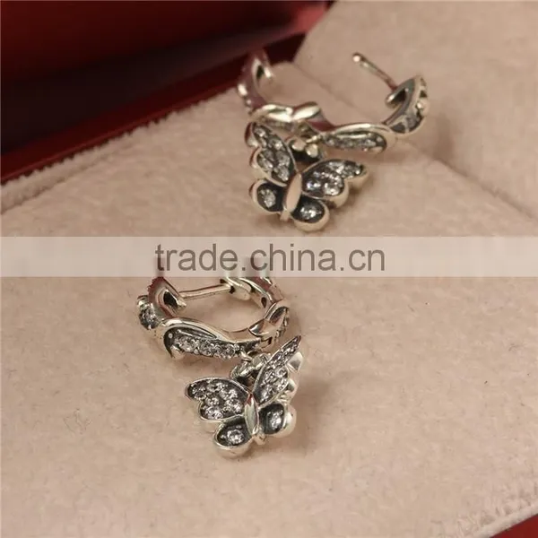 Handmade Latest Cute Girls Butterfly Earring Studs With Lot Of Gemstones photo-4