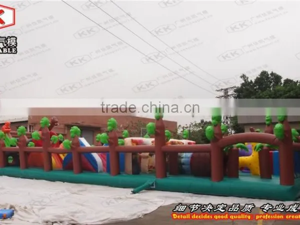 Animal Jungle Inflatable Fun City Obstacle Course for Sale photo-2