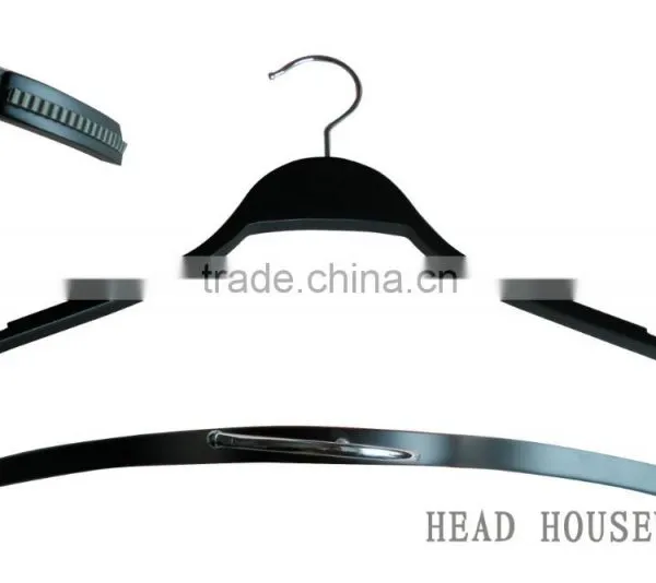 HH Brand Laminated Wooden Hanger , Cheap Black Wooden Hanger Laundry Hanger photo-3