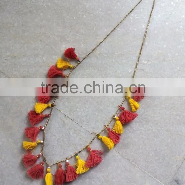 Handmade Pom Pom Decorative Necklaces