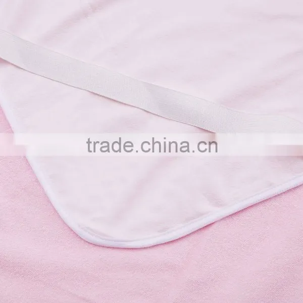 Rose Red or Pink Cotton Terry Coated With PU Knitted Rolled Pakistan Designed Bed Sheets photo-3
