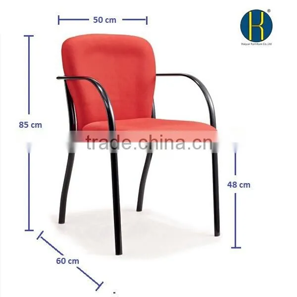 Modern Red Fabric Dining Chair Stackable Student Chair With Metal Frame photo-3
