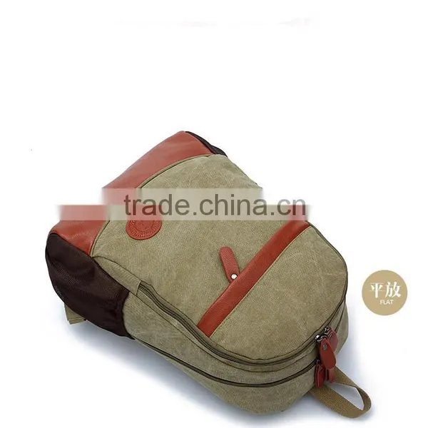 2015 Fashion Design Canvas Backpack Cotton High School Bags photo-6