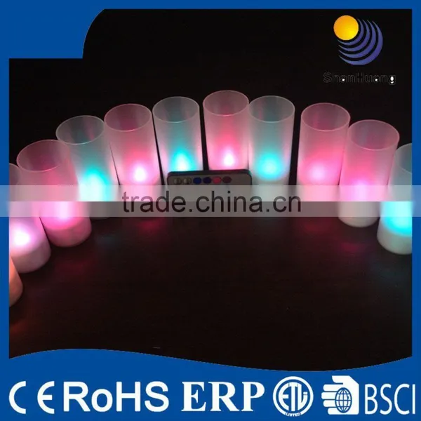 ABS Pillar Flamless Rechargeable Colorful Candle With Stand and Remote Control photo-2