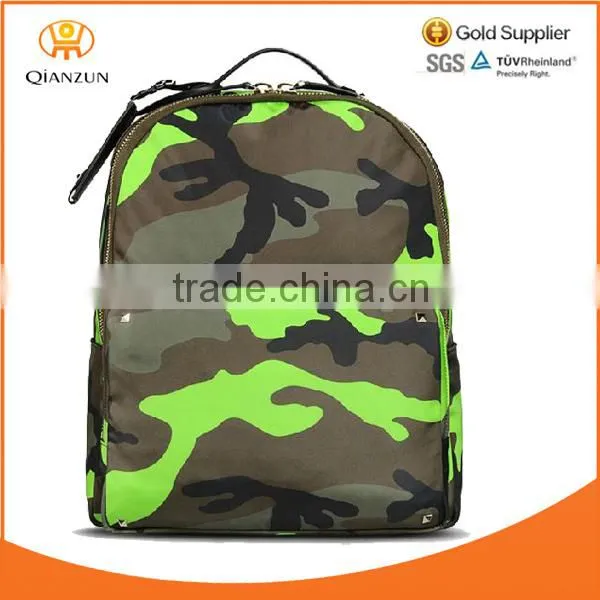 Custom printed fashion camo traveling bag bookbag shoulder student backpack school bag