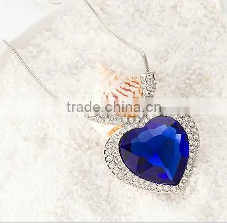 MYLOVE The Heart of the Ocean Necklace Blue Crystal Titanic Necklace Jewelry MJ-253