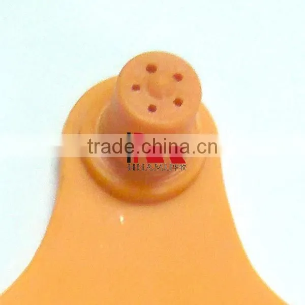TPU Orange Cattle Ear Tag 78*56 mm Metal Pin photo-2