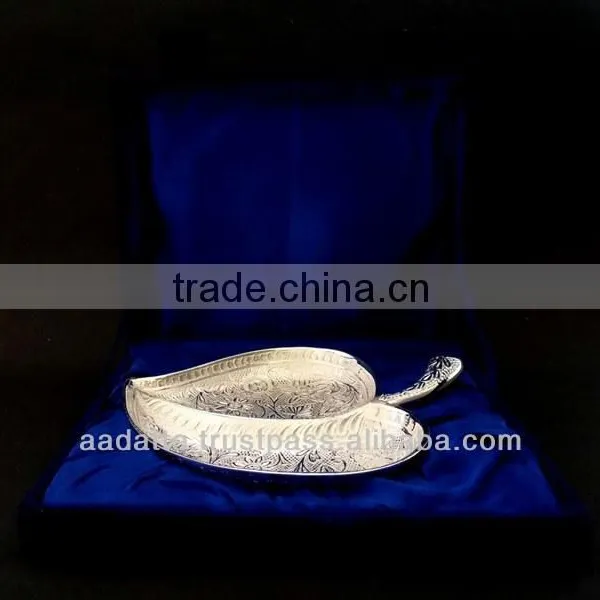 New Design Silver-Plated Leaf Shaped Decorative Gift Item Silver Plated Dish photo-3