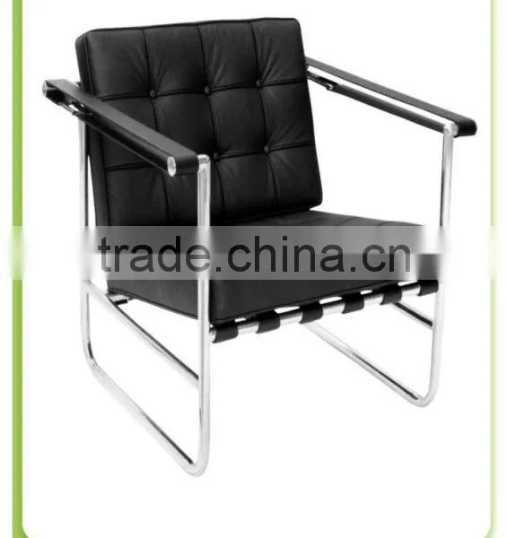 Classic Steel Modern Office Chair With Italian Leather