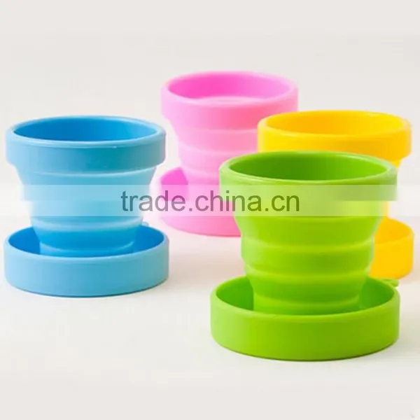 2015 Hot Sell Customized Silicone Coffee Foldable Cup/Easy Carry Silicone Folding Cup photo-3