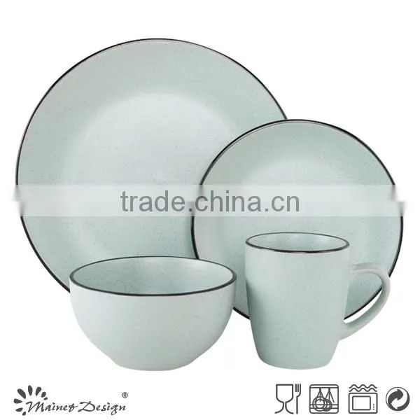 Ceramic Matt Glaze Sesame Dot Solid Color Breakfast Dinnerware Set photo-3