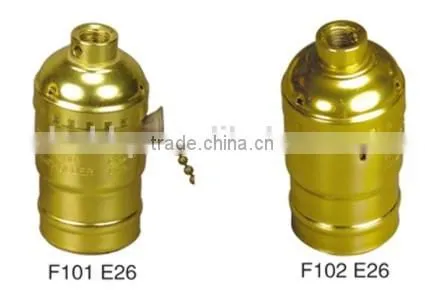 Hot Sale Copper Alluminium Iron Golden Lamp Holder Base Light Bulb Socket Cap E26 E27 B22 E14 photo-3