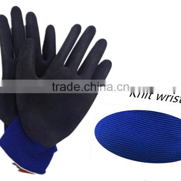 DDSAFETY Hot Sale 13 Gauge Fluorescent Nylon Liner With Black Latex Gloves photo-5