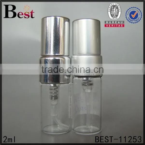 Shanghai Best Mini 2ml Perfume Spray Bottle Empty Clear Perfume Spray Bottle Round Refillable Perfume Bottle Glass Spray photo-3