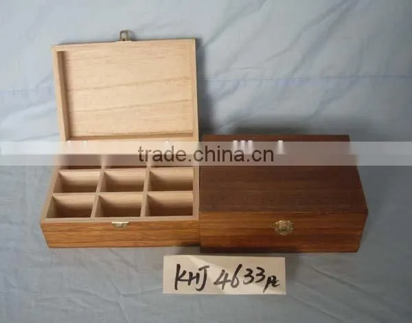 Custom Logo and Color 6 Compartment Solid Wooden Tea Box Accept OEM photo-3