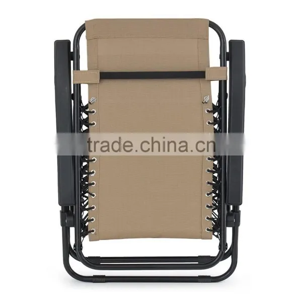 2 Pack Garden Teslin Pool Tan Folding Zero Gravity Lounge Chair photo-5