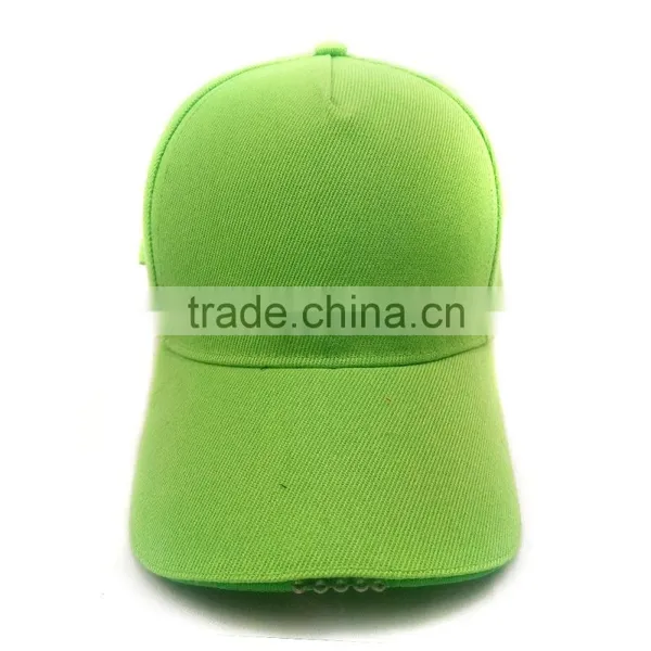 New 2016 5 Panel 100% Acrylic Promotional Baseball Cap Pure Color Led Light Cap photo-4