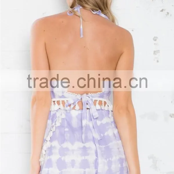 Tie Die 2 Pieces Set Women Two Pieces Dresses With Tassel photo-4