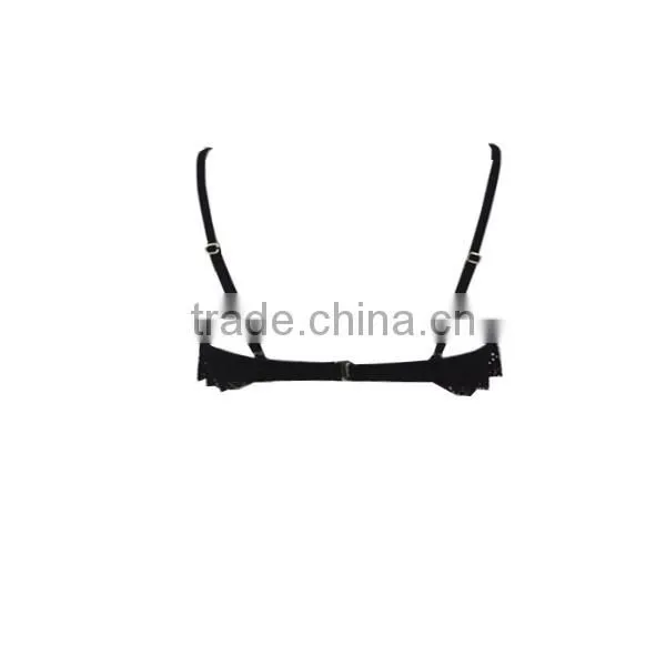 Black Bikini Set With Flouncy Ruffle and Floral Cutouts at Top and Scrunch Bottom photo-4