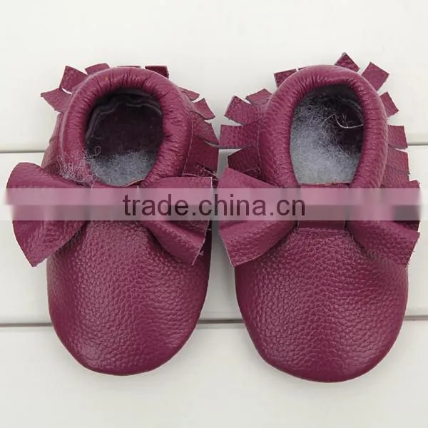 Soft Rubber Sole Cute Baby Orthopedic Shoes Baby Leather Moccasins With Bow photo-3