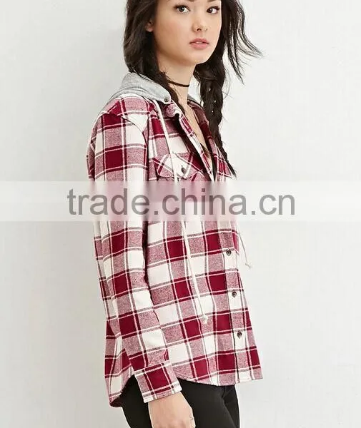 Wholesale Plaid Flannel Shirt Ladies Shirt With Hat Custom Scotland Flannel Shirt photo-3