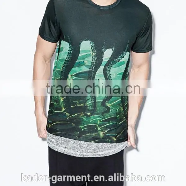 Octopus Sublimation T Shirt Customize 100% Polyester Sublimation T Shirts photo-6