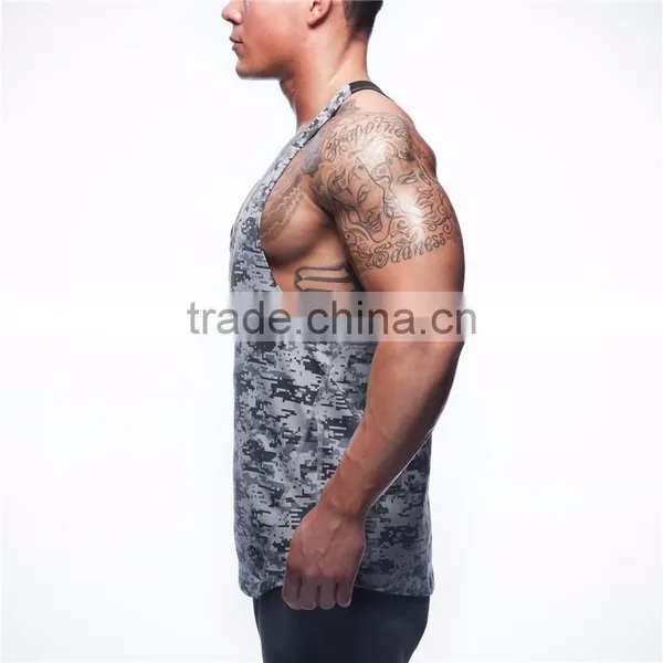 Hot Sale Muscle Tank Top Wholesale Fitness Breathable Body Building Tank Top Men photo-6