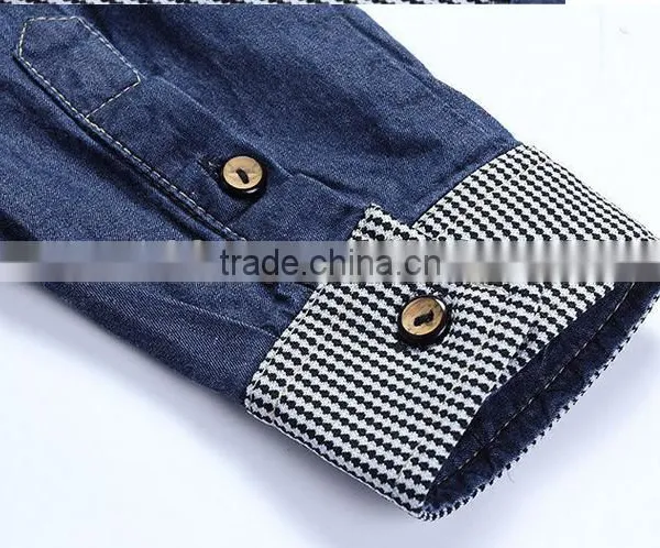 Discount Cotton Men Jeans Shirt Men Casual Shirt Slim Fit Long-Sleeves Denim Clothing photo-3