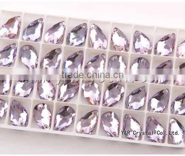 Violet Teardrop Flat Back Rhinestones Sew on Stones photo-4