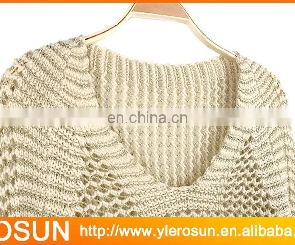 Ladies Crocheted Long Sleeve Pullover Cable Knit Sweater photo-3