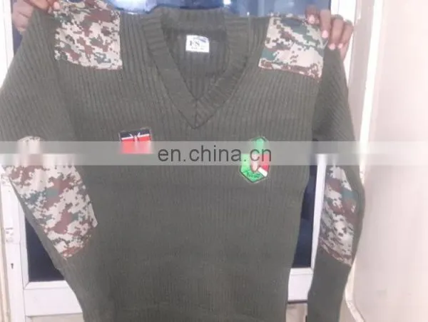 Military Sweater With Camouflage Patches photo-3