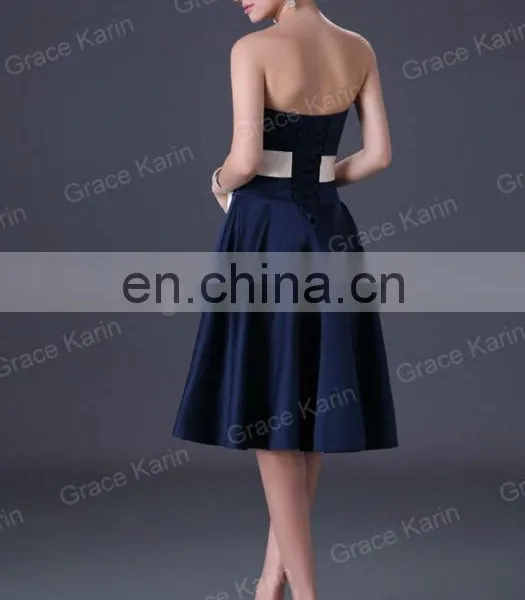 2015 Grace Karin Women's Special Satin Short Bridesmaid Dresses With Five Colors CL3026 photo-4