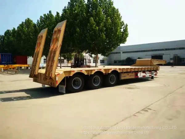 Made in China Gooseneck Low Platform Semi Low Flatbed Trailer Lowbed Truck Trailer for Sale photo-5