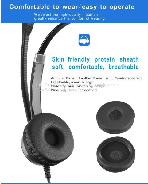 China Beien CS12 USB Telephone Call Center Headset Customer Service Noise-cancelling Headset photo-2