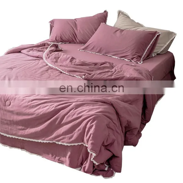 Wholesale Comforter Folded Soft 100% Cotton Knitted Lightweight Coverlet For All Season Quilt photo-3