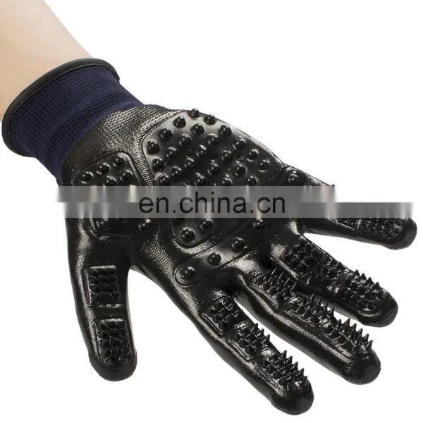 Custom Logo Pet Dog Hair Removal Grooming Silicone Glove photo-2