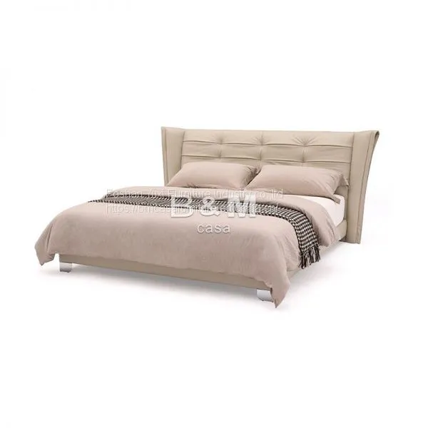 Bed With Unique Headboard Modern Leather King Size Bed OEM Modern Leather Queen Size Bed Leather Beds for Sale