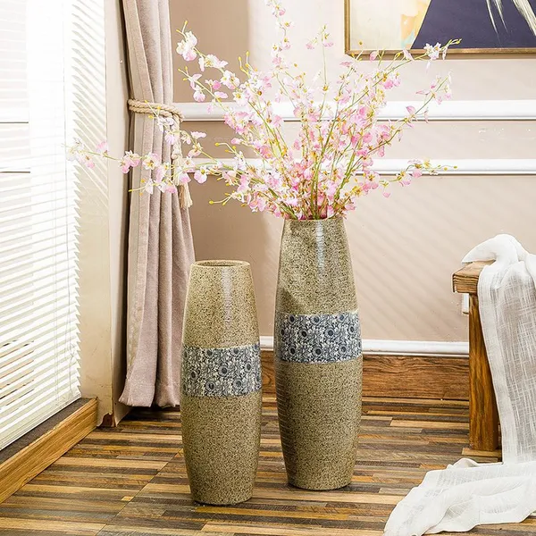 Fashion Modern Simple Olive Hand Made Jingdezhen Ceramic Vase For Coffee Shop Decor photo-2