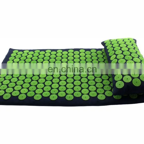 Fixed Without Glue ABS Plastic Round Spike Acupressure Mat and Pillow Set photo-4