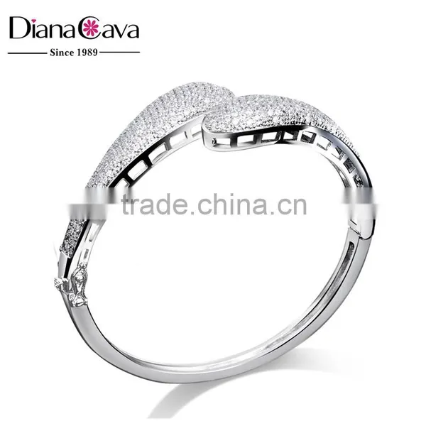 Bestseller Micro Pave Setting Wedding Clear Cubic Zircon Stones Women Bangle photo-2